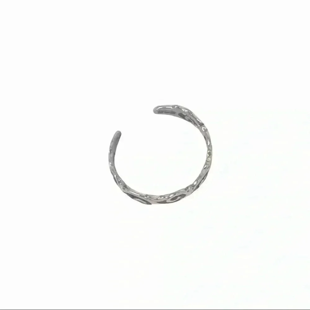 925 TOE RING XS STAMPED STERLING SILVER WAVES IN THE WIND ADJUSTABLE